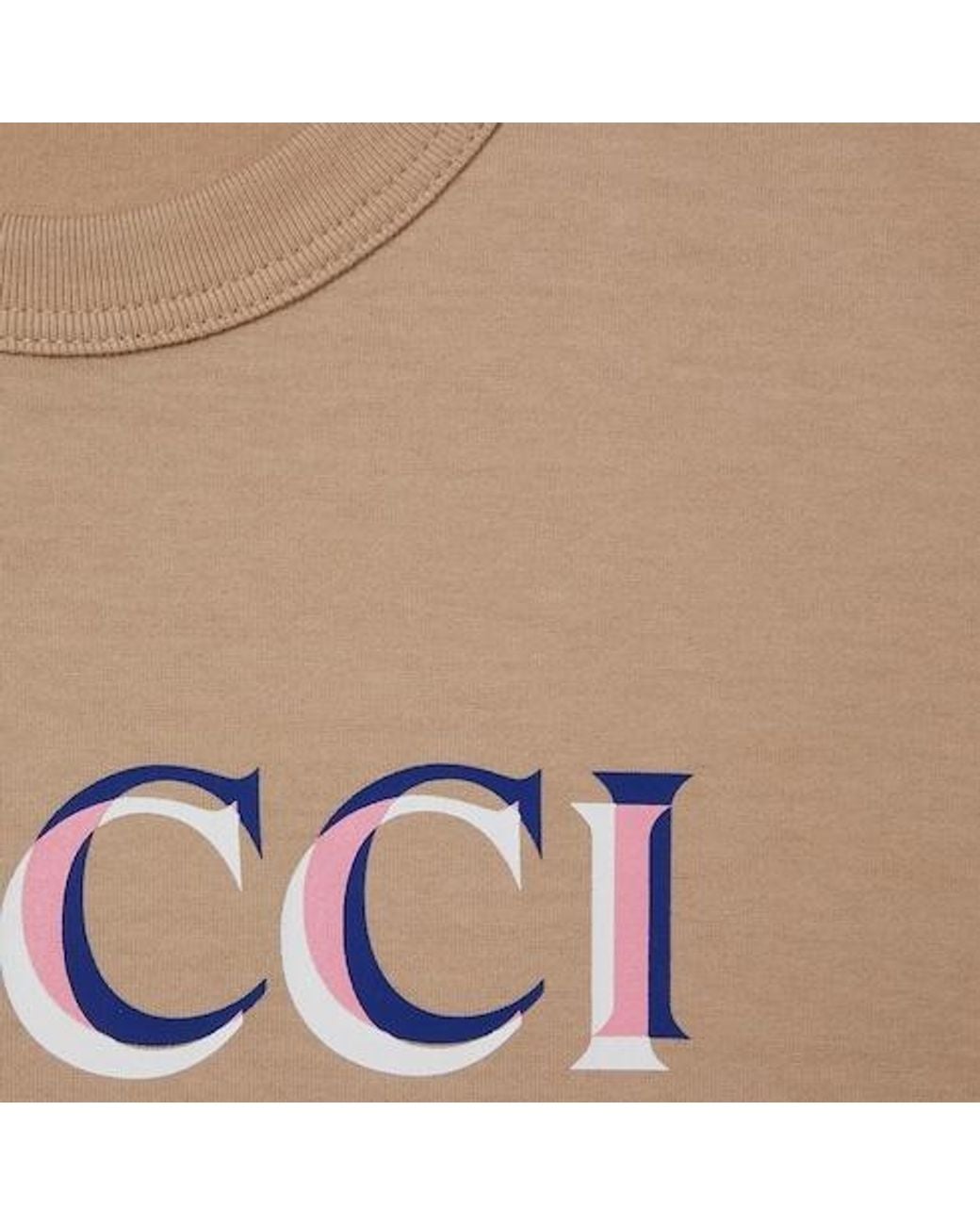Gucci Natural Cotton Jersey T-Shirt With Print, Ready-To-Wear