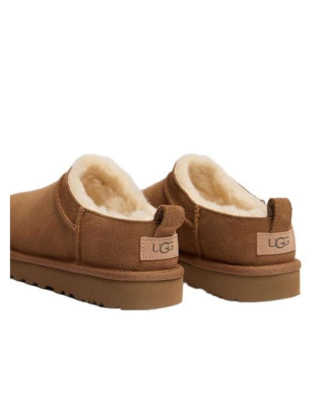Ugg Brown Slip-On Booties With Low Collar