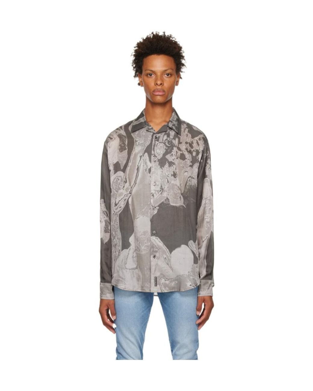 DIESEL Gray S-Darasy-Bowl-B Long-Sleeve Shirt for men