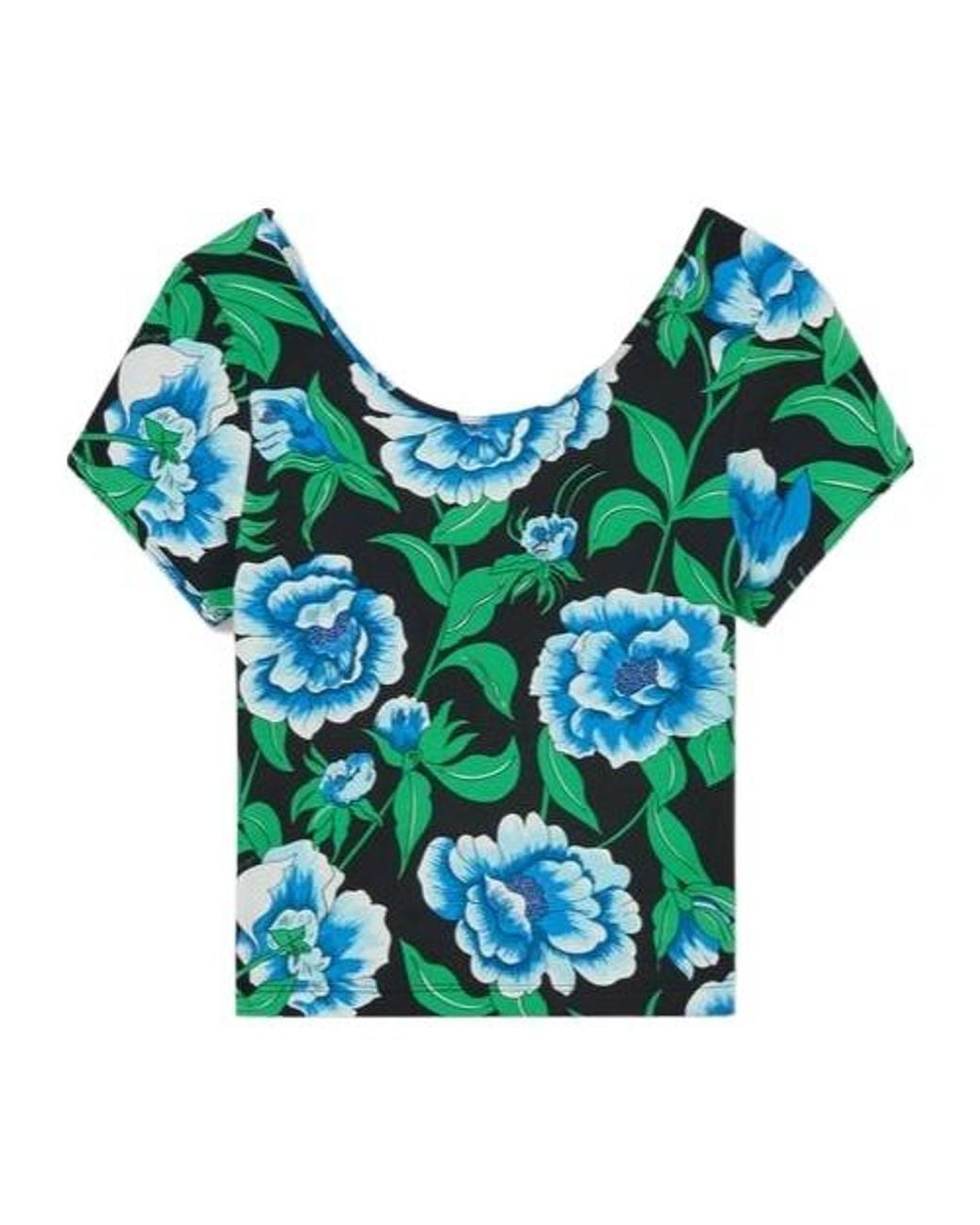 KENZO Blue Peonies Top