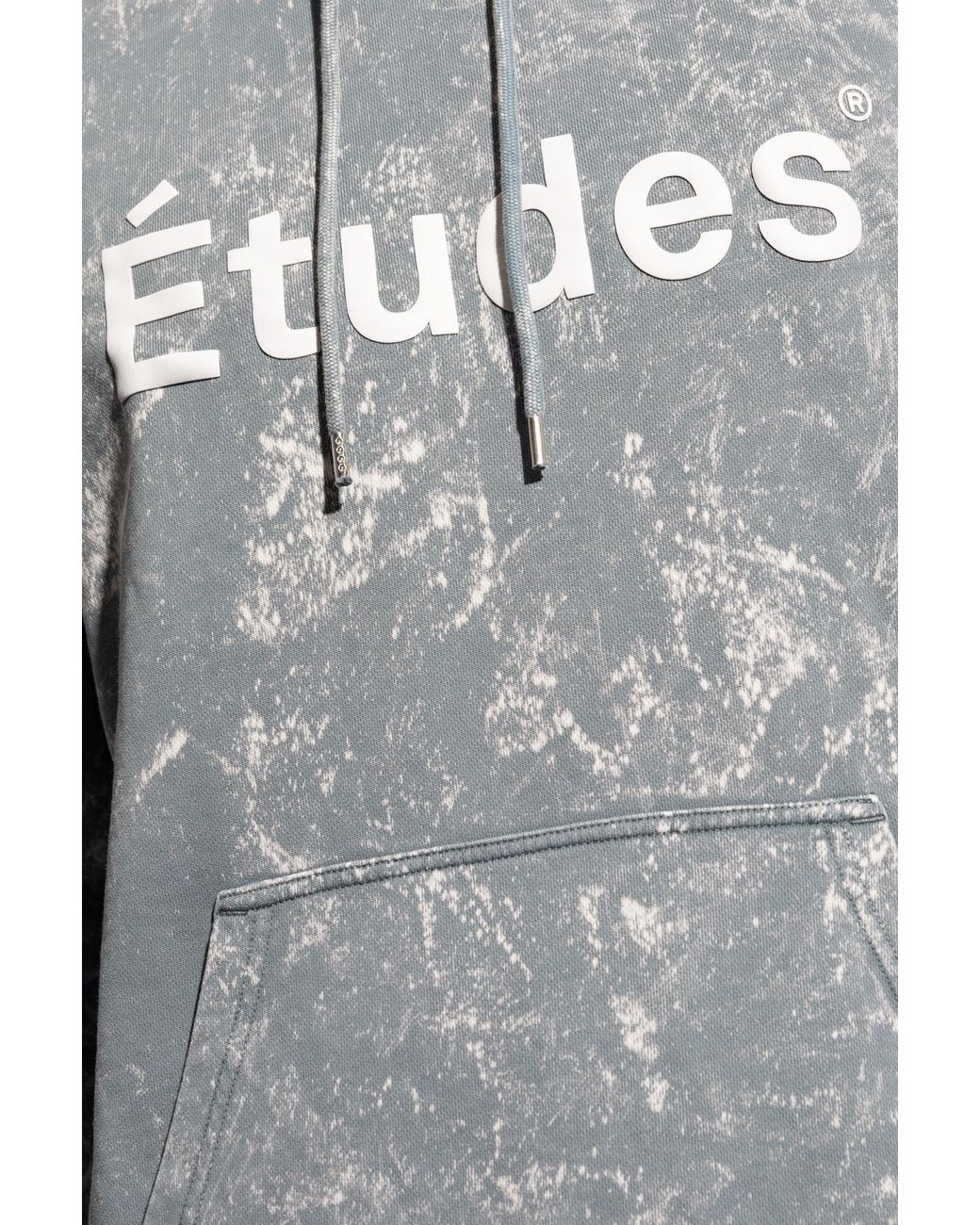 Etudes Studio Gray Logo Print Hooded Sweater for men