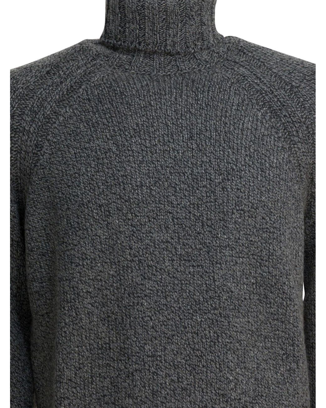 Zegna Gray Turtleneck Knitted Jumper for men
