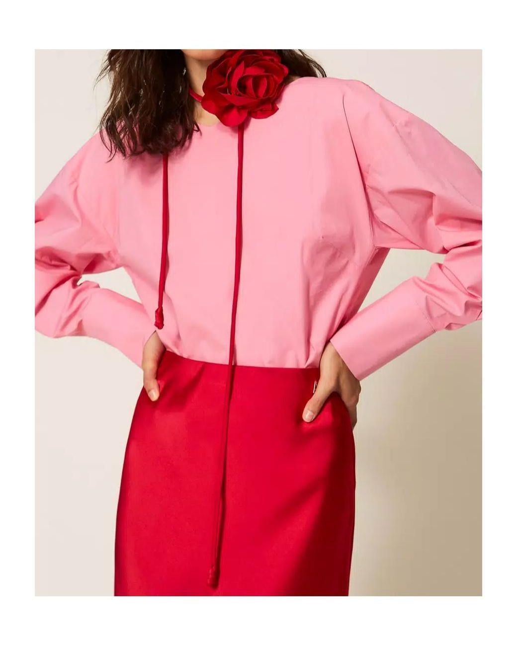 Twinset Pink Crossover Blouse