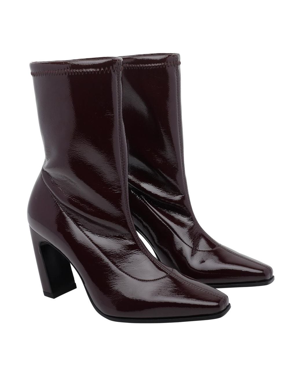 Stuart Weitzman Brown Square-Toe High-Heeled Ankle Boots