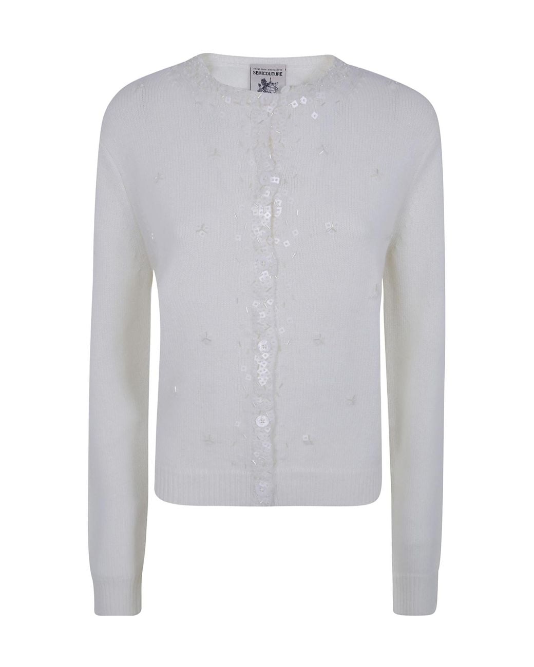 Semicouture Gray Gipsy Sequin-Embellished Cardigan