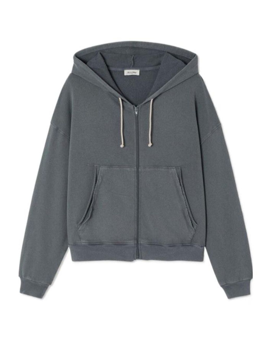 American Vintage Gray Distressed Zip Hoodie