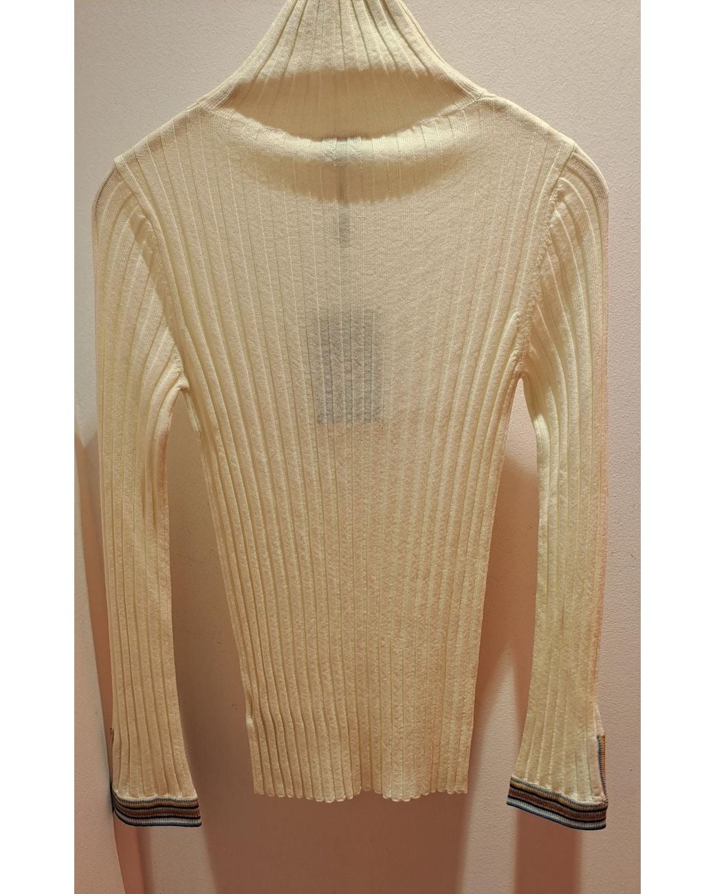 Etro Natural Polo Neck Ribbed Jumper