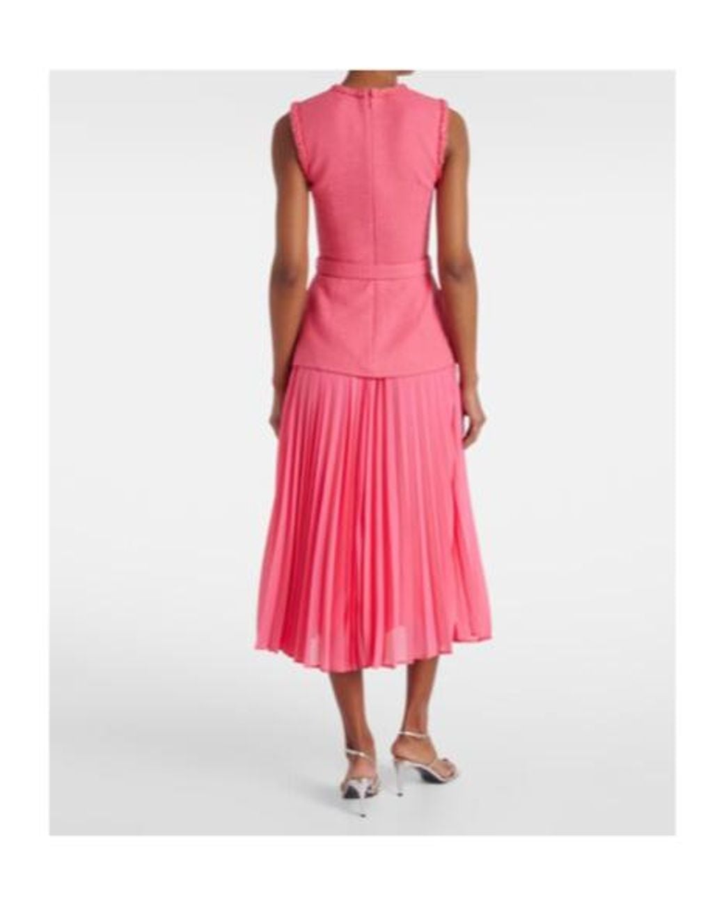 Rebecca Vallance Pink Montana Crêpe And Georgette Midi Dress