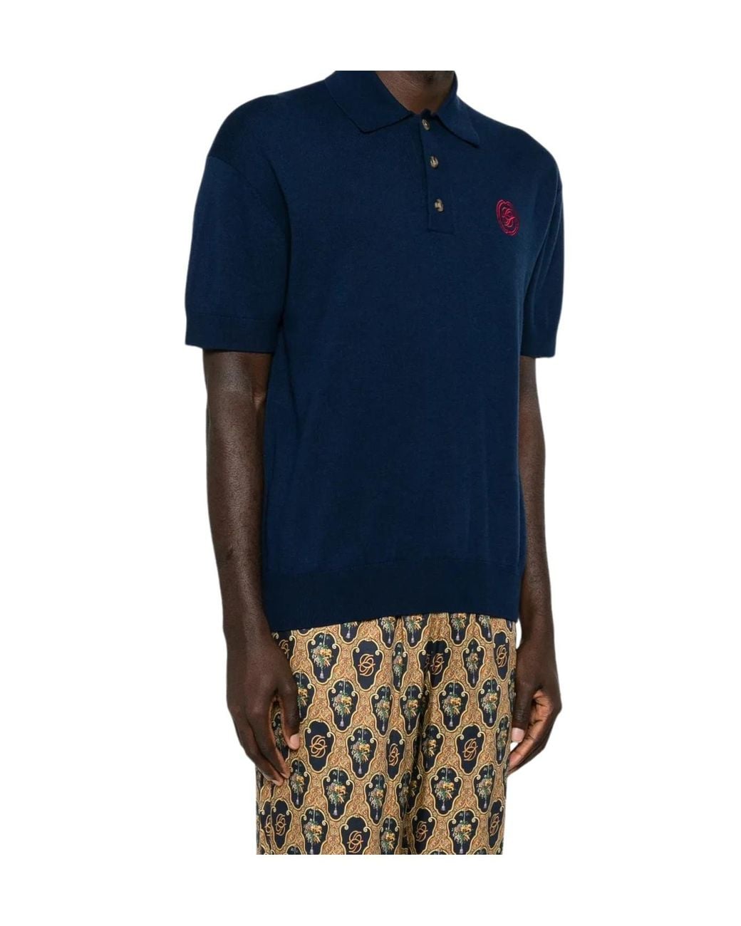 Drole de Monsieur Blue Short-Sleeved Polo Shirt for men