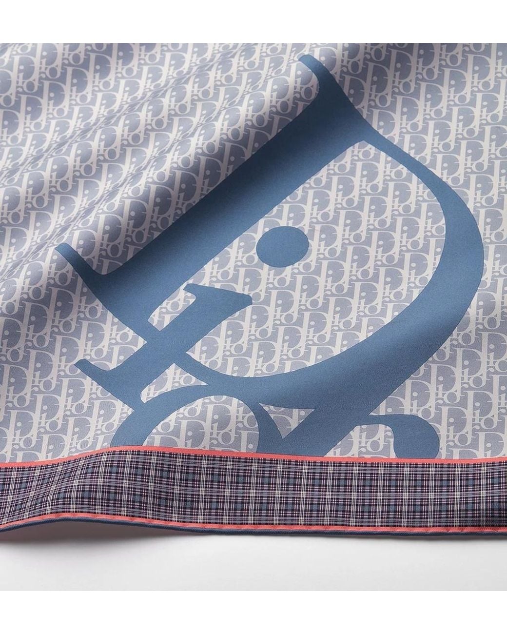 Dior Gray Infini Tartan90 Square Scarf