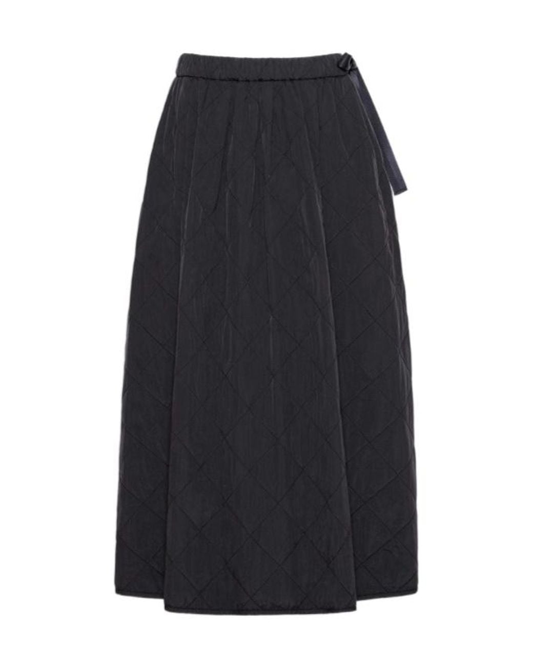 Weekend by Maxmara Blue Technical Plain-Weave Fabric Flared Skirt