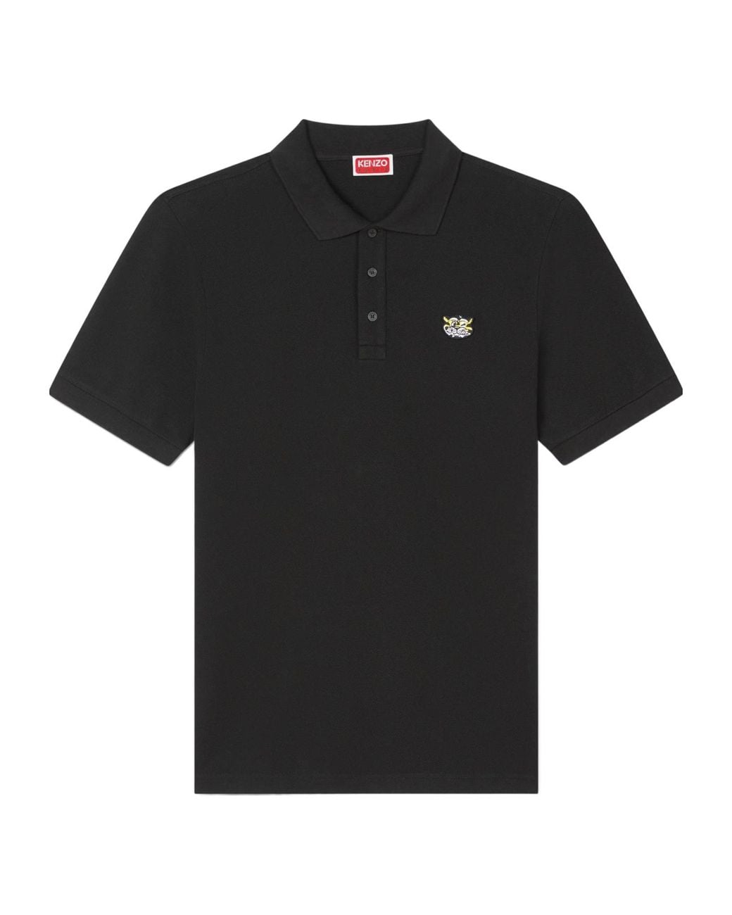 KENZO Black Wild Tiger Slim Polo Shirt for men