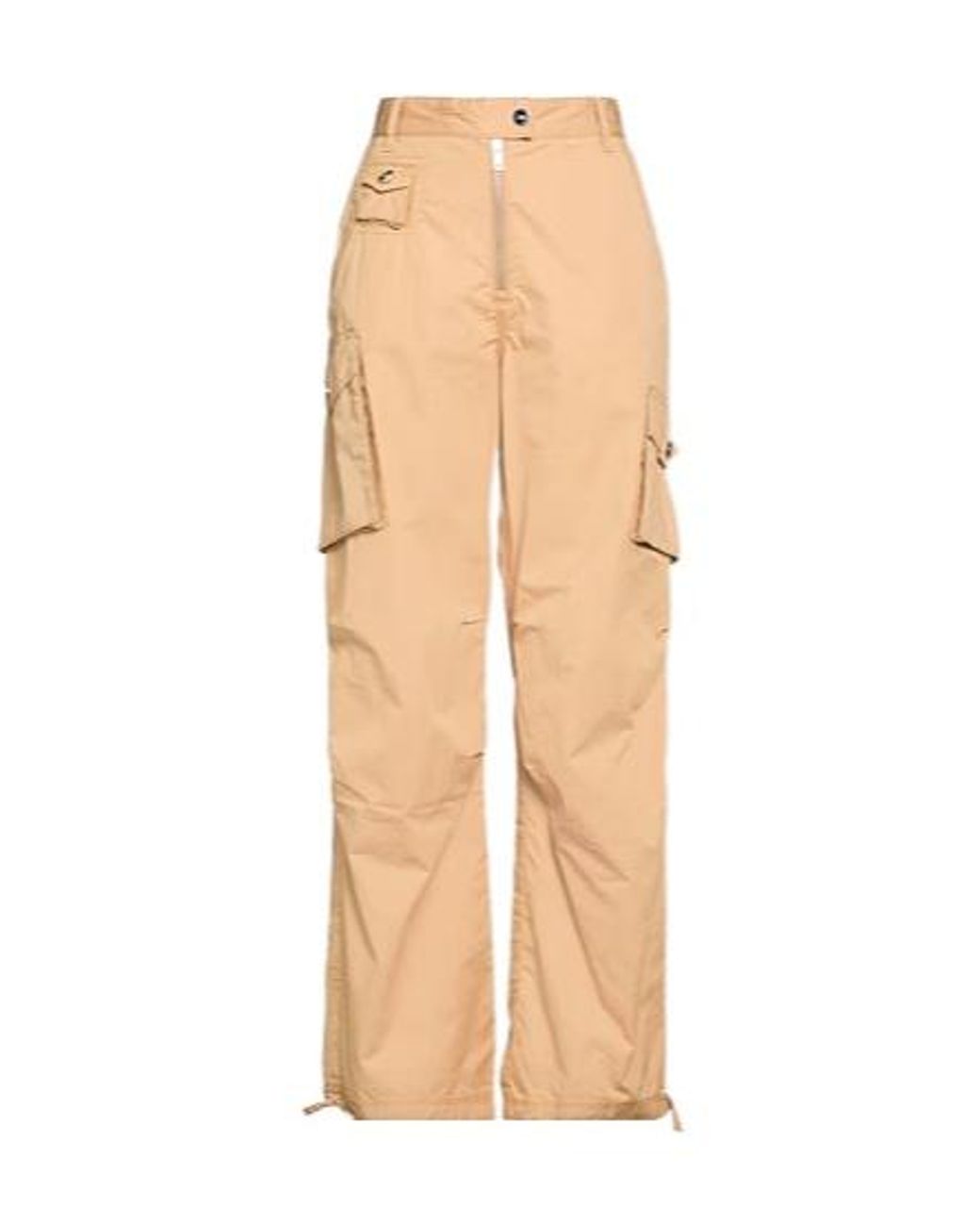 Ganni Natural Minimalist Solid Color Cargo Pants