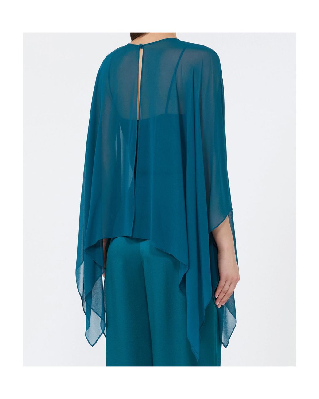 Max Mara Blue Round Neck Shawl