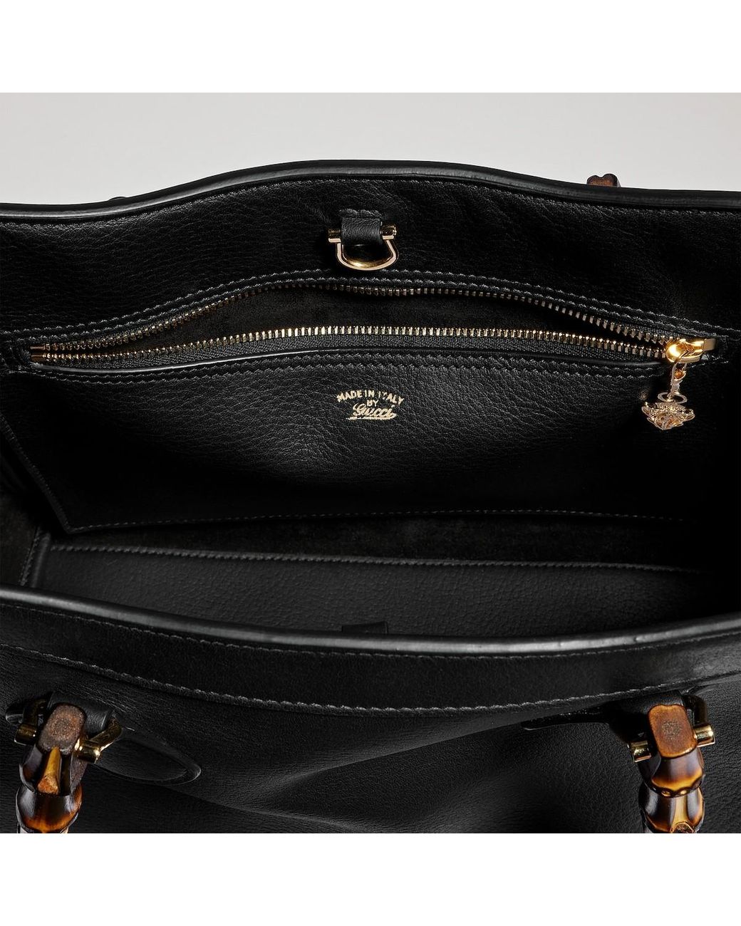 Gucci Black Bamboo Tote Medium Bag