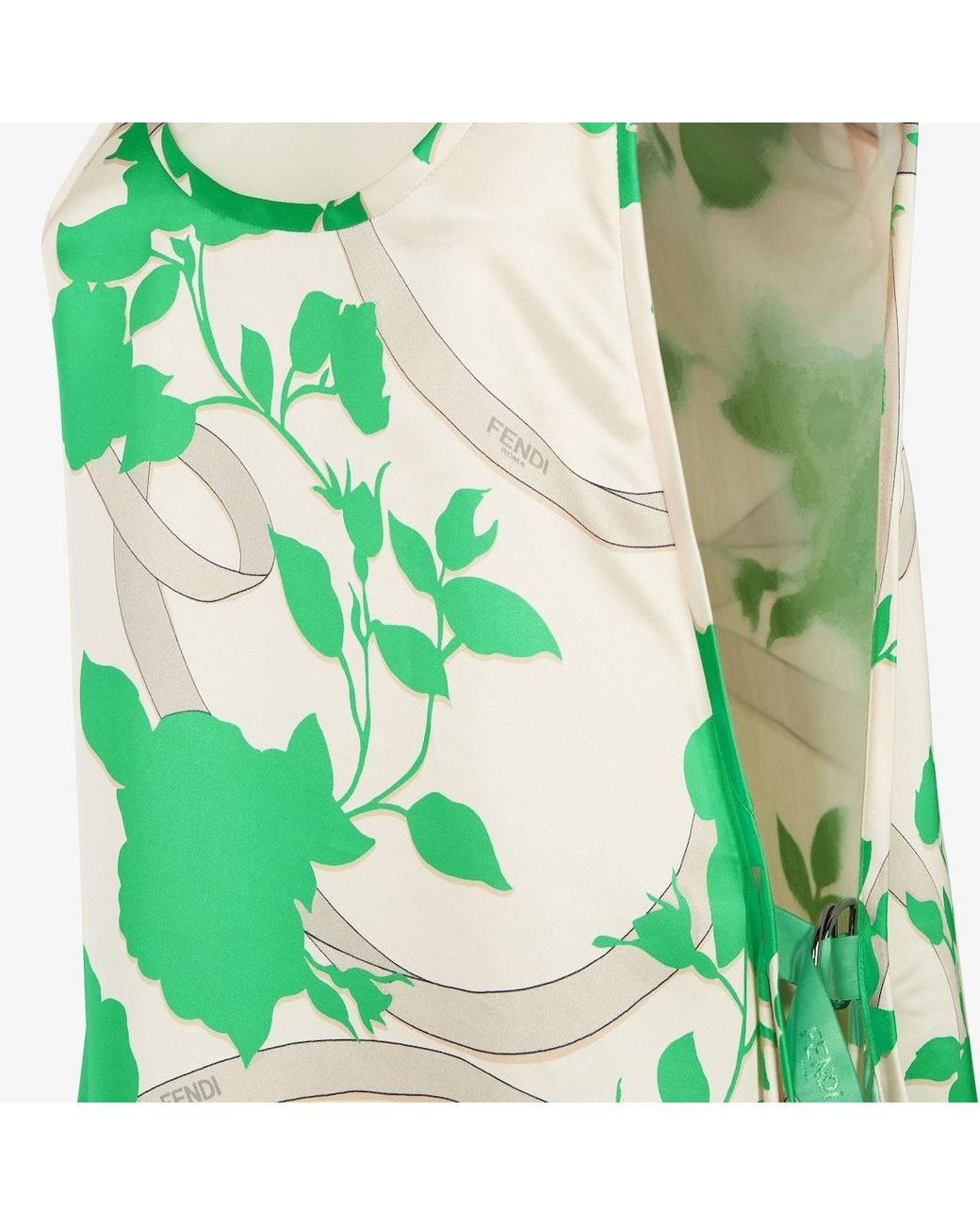 Fendi Green Flowing Sleeveless Midi Dress