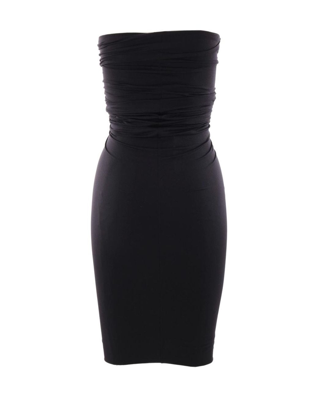 Rick Owens Black Prong Strapless Mini Dress