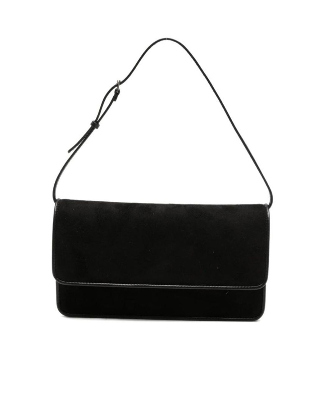 The Row Black Nancy Flap-Closure Shoulder Bag