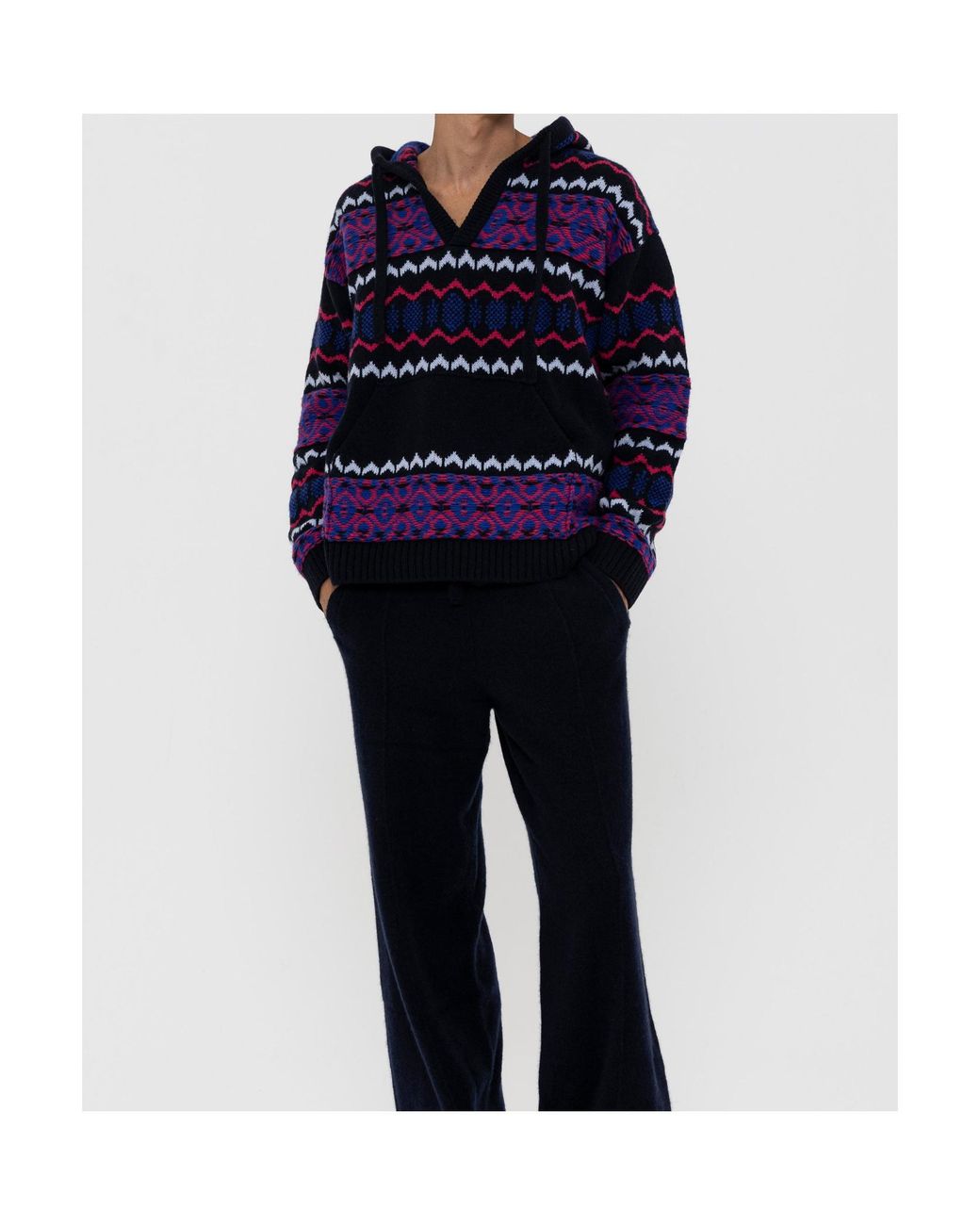 Laneus Purple Hooded Sweater for men