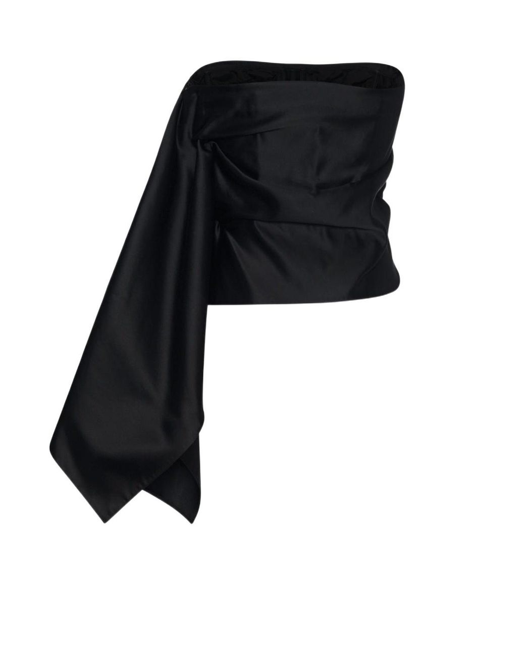The Row Black Draped Asymmetrical Top