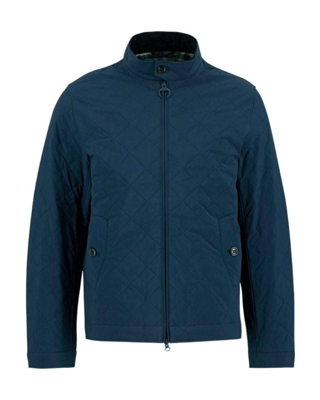 Barbour Blue High-Neck Quilted Jacket for men