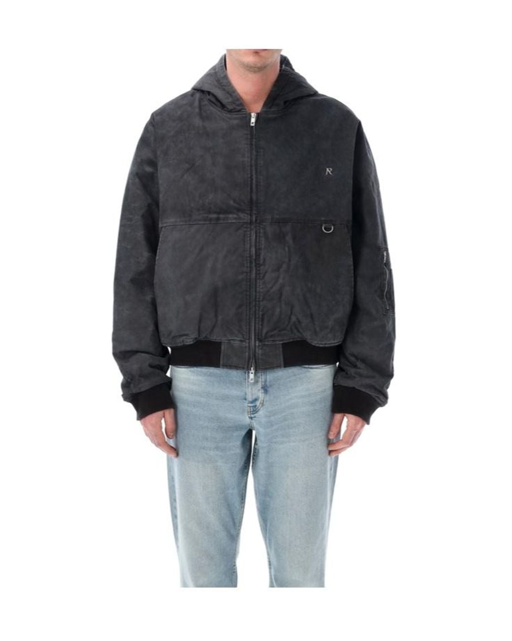 Represent Black Hooded Zip-Up Casual Jacket for men