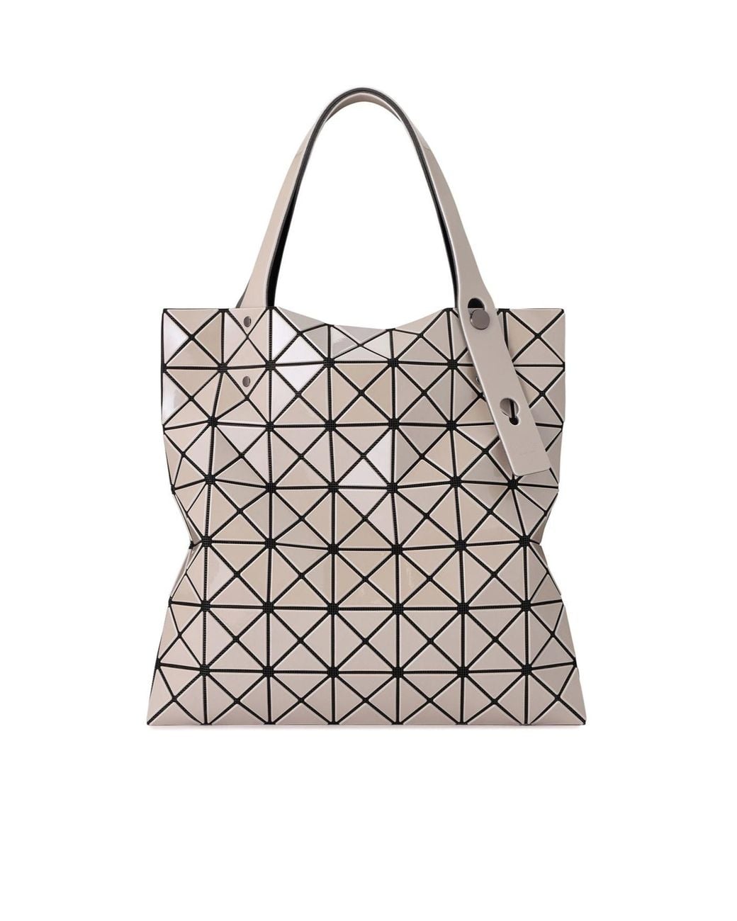Issey Miyake White Geometric-Pattern Tote Bag