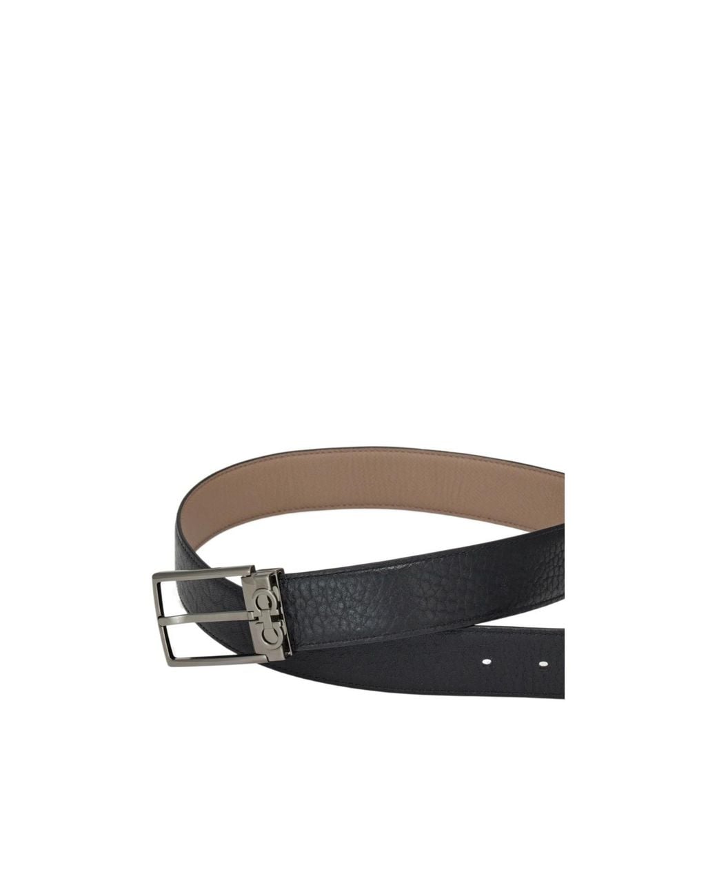 Ferragamo White Reversible And Adjustable Belt With Rectangular Buckle for men