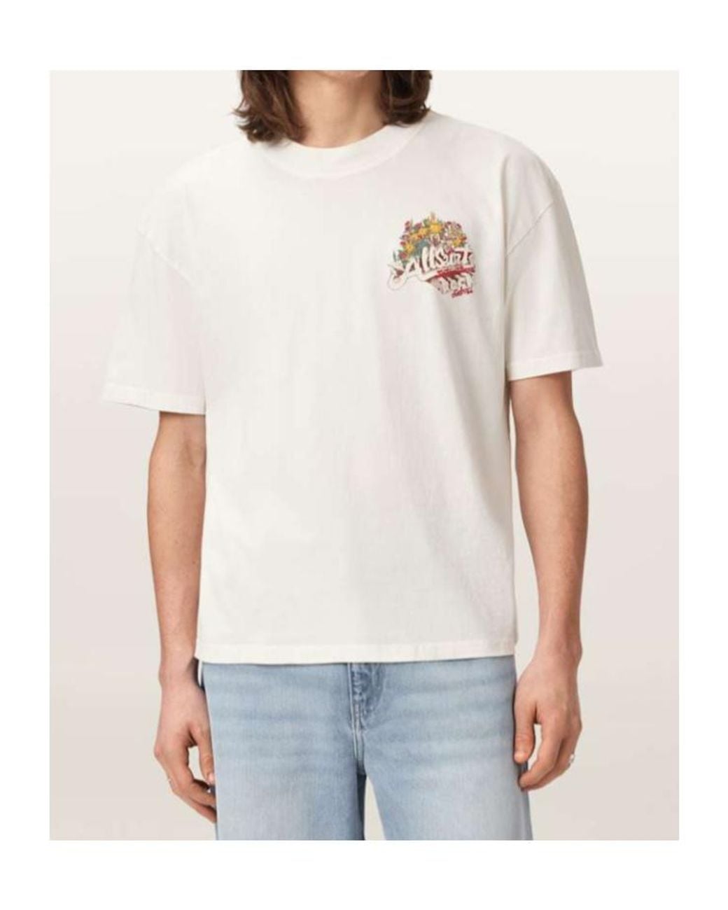 AllSaints White Organic Cotton Roque T-Shirt for men
