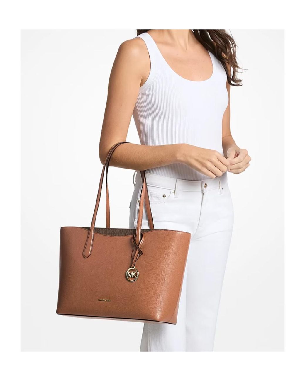 Michael Kors Brown Arden Large Pebbled Leather Tote Bag