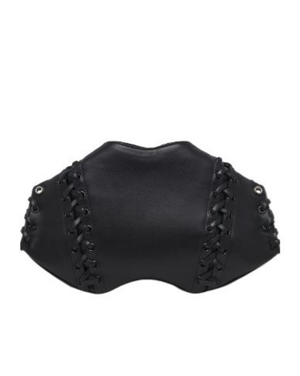 McQueen Black Manta Lace-Up Detailed Clutch Bag