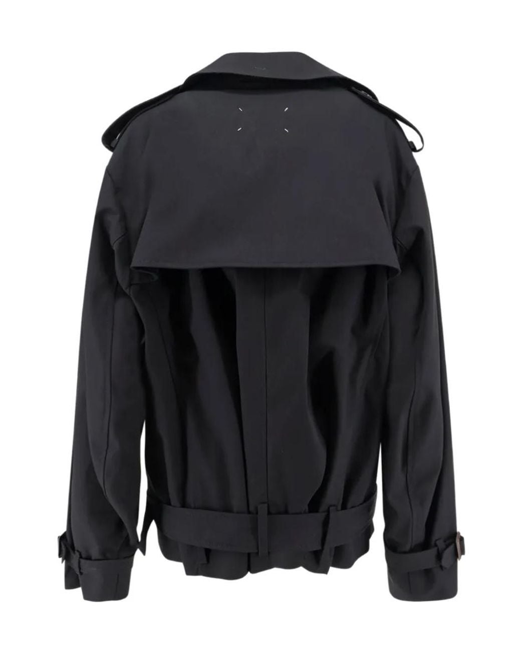 Maison Margiela Black Double-Breasted Cropped Caban