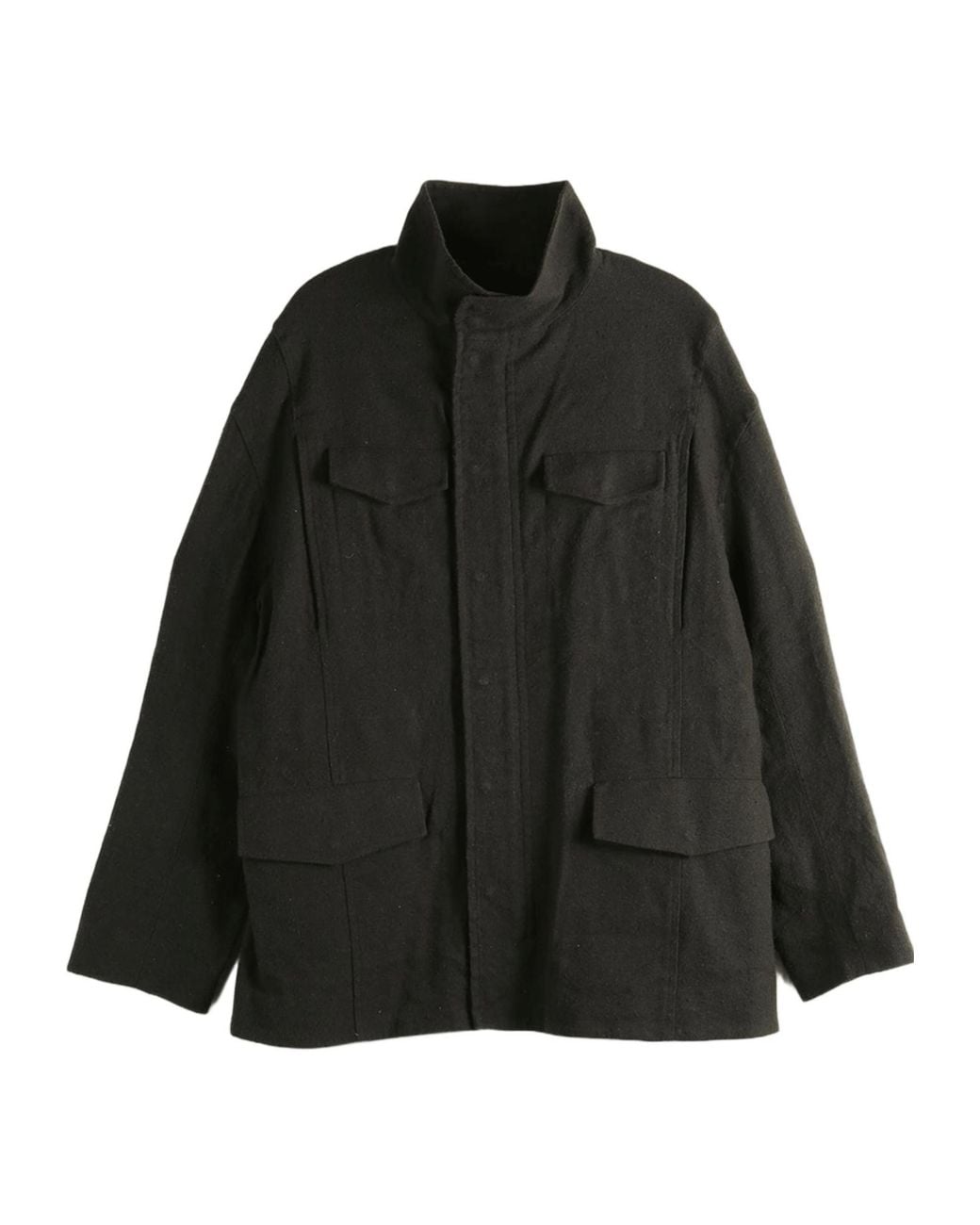 Omar Afridi Black High-Neck Multi-Pocket Jacket for men