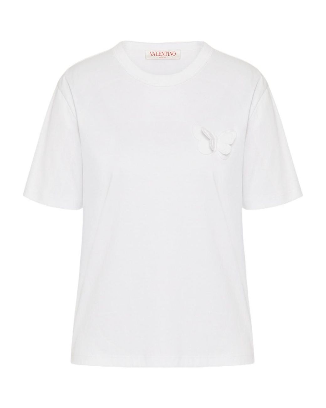 Valentino White Embroidered Jersey T-Shirt