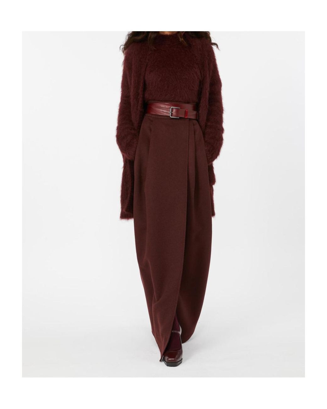 Max Mara Purple Zattera Pleated Maxi Skirt