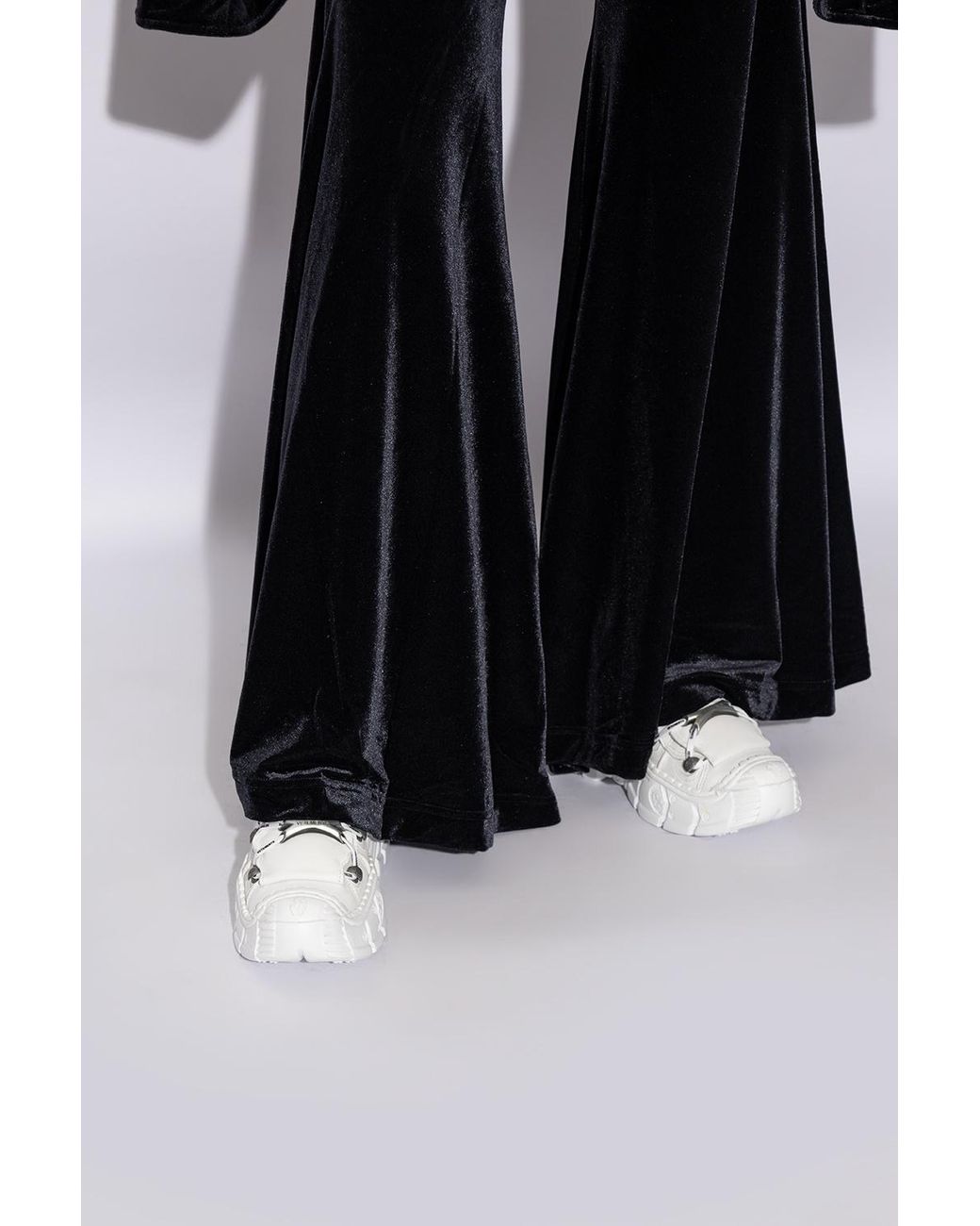 Vetements White X New Rock Logo Detailed Round Toe Sneakers