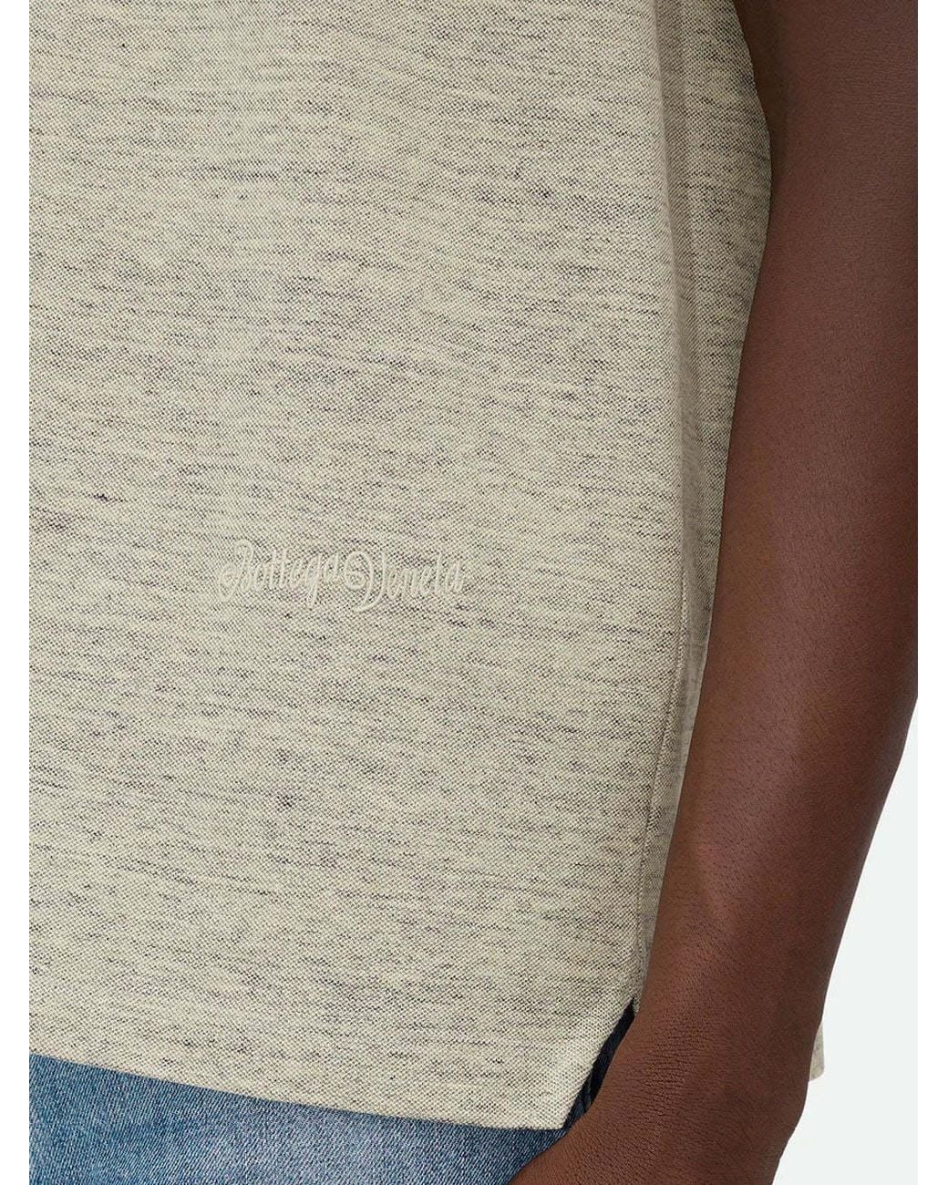 Bottega Veneta White Textured Knit Polo Shirt for men