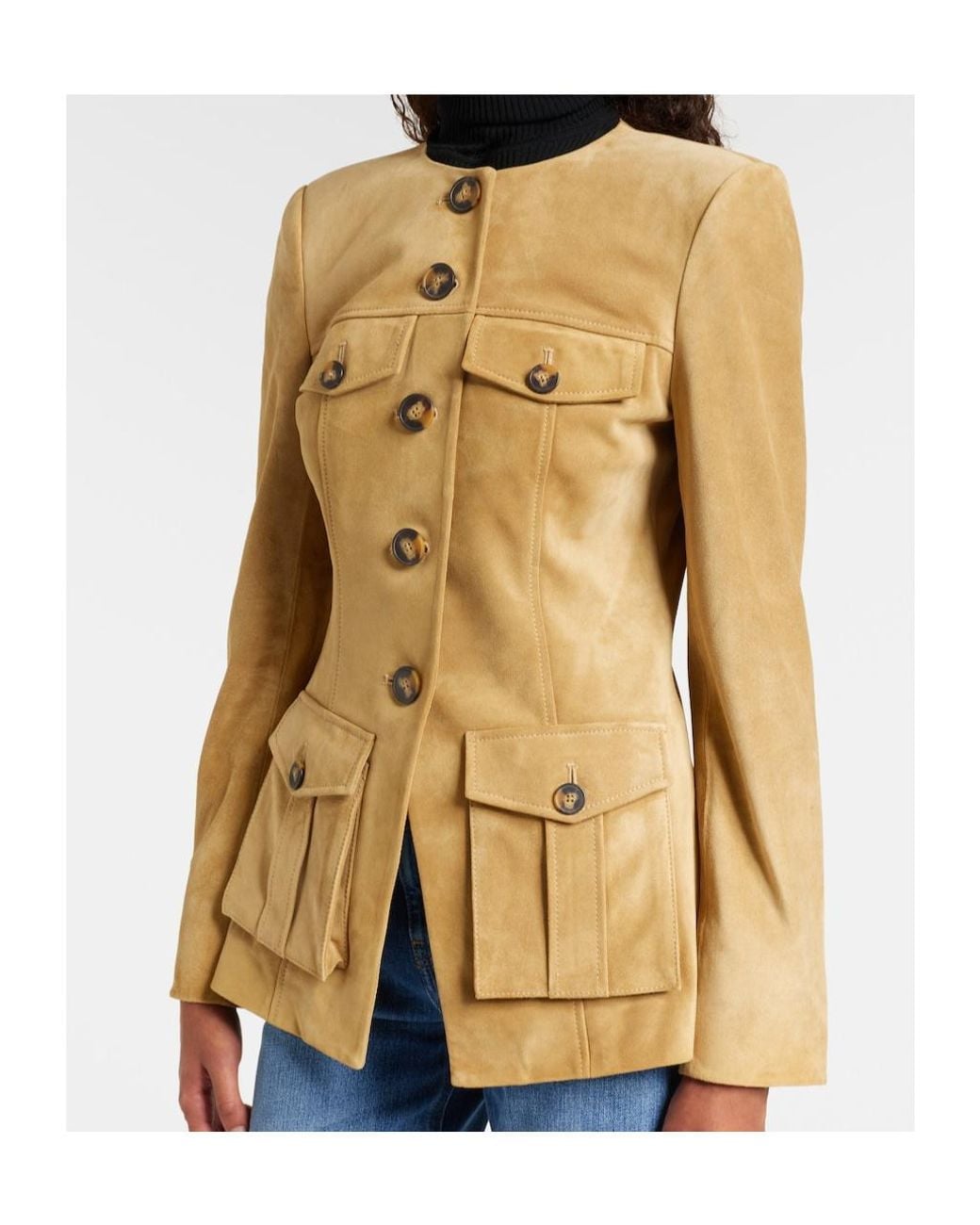 Veronica Beard Natural Orrin Suede Jacket