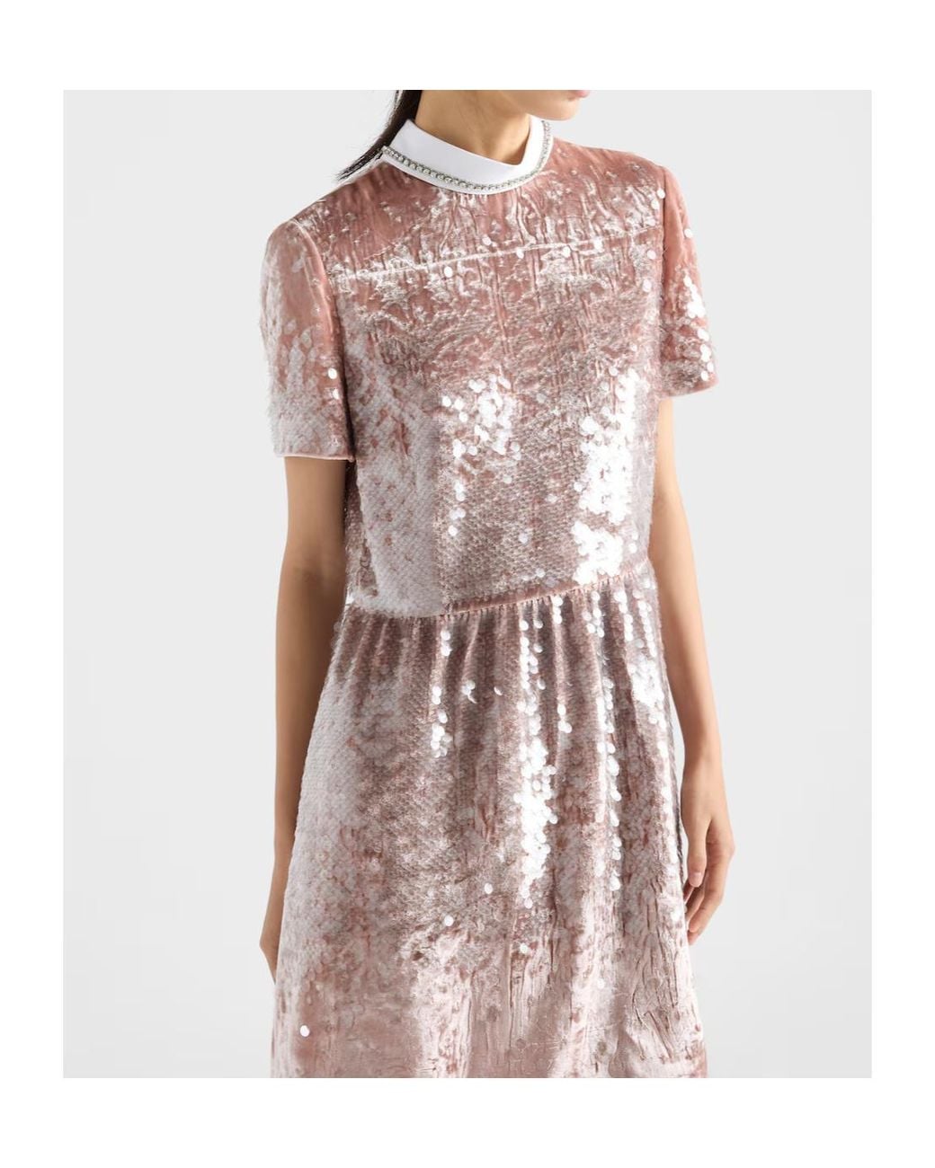 Prada Pink Sequined Velvet Mini-Dress