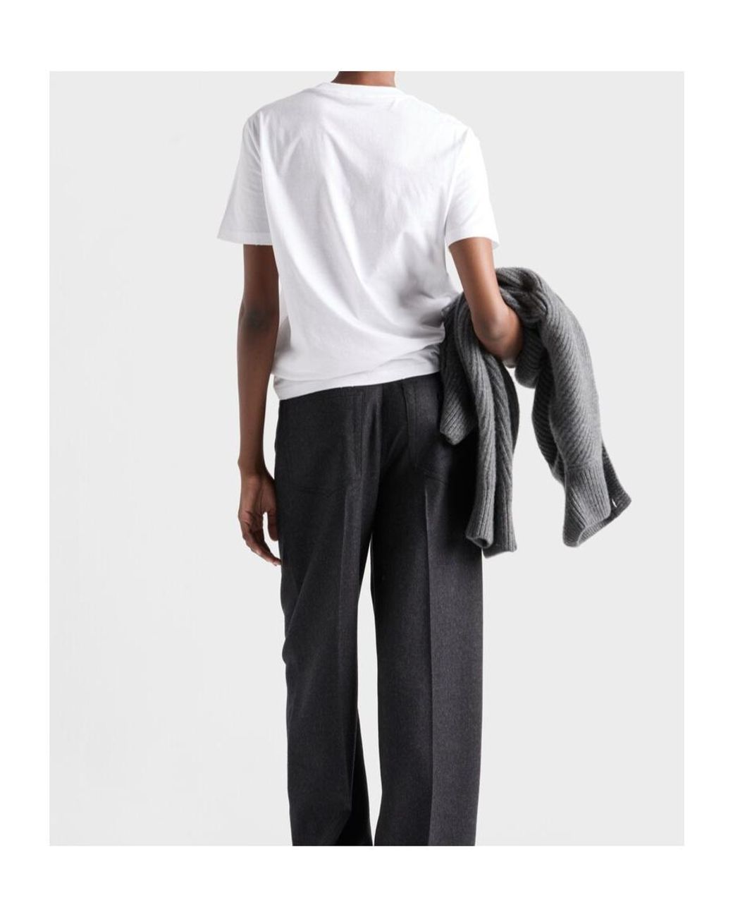 Prada White Short-Sleeved Crewneck T-Shirt