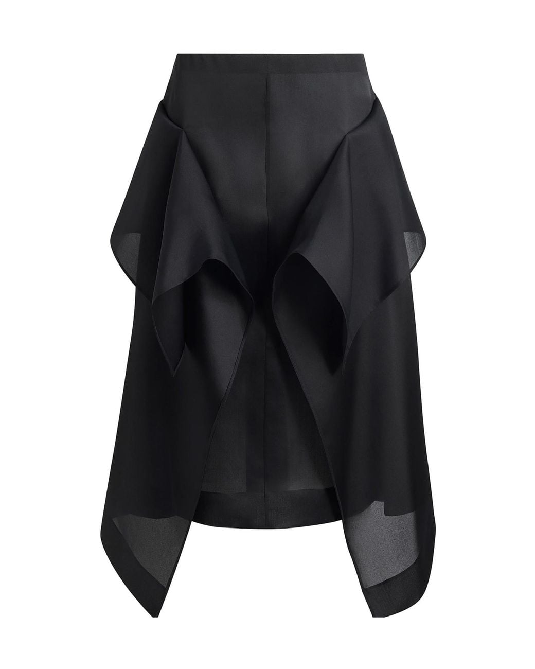Khaite Black Nina Ruffled Silk Skirt