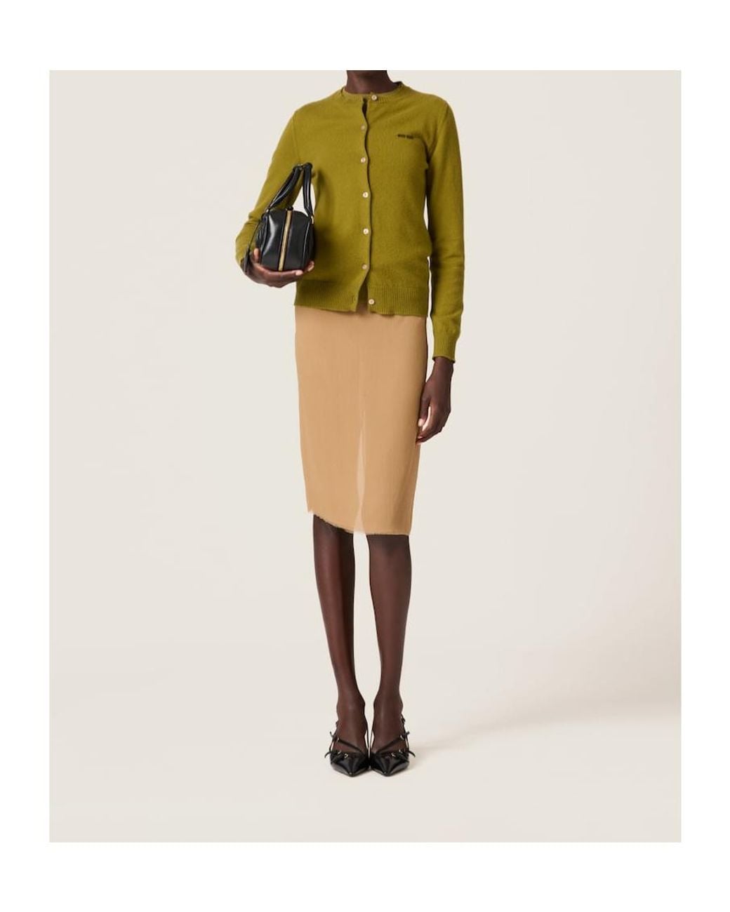 Miu Miu Brown Chiffon Skirt
