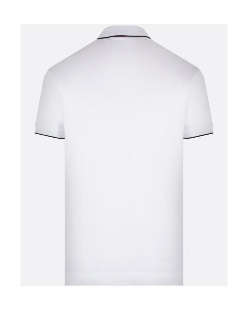 Zegna White Logo Embroidered Polo Shirt for men