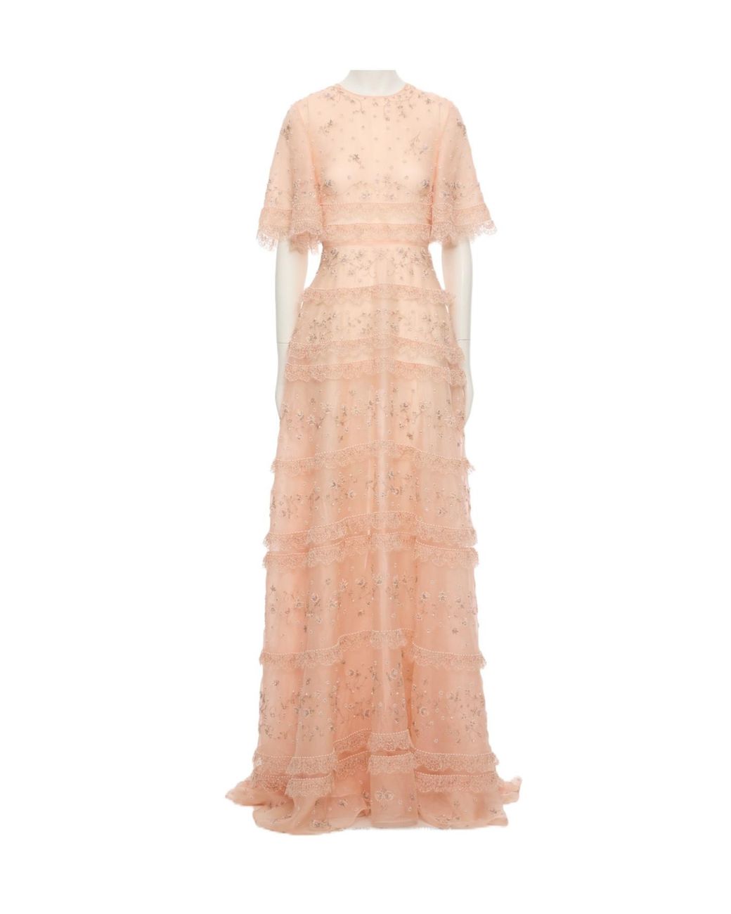 Valentino Pink Round Neck Short Sleeve Dress