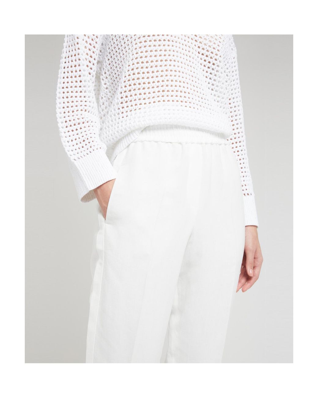 Brunello Cucinelli White Pleated Trousers