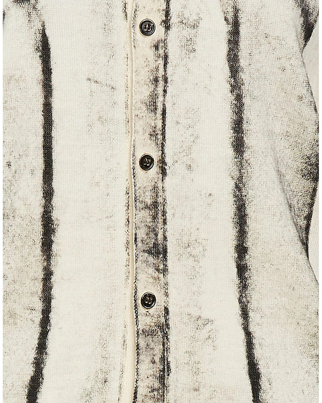 MM6 by Maison Margiela White Solid-Colored Knit Cardigan