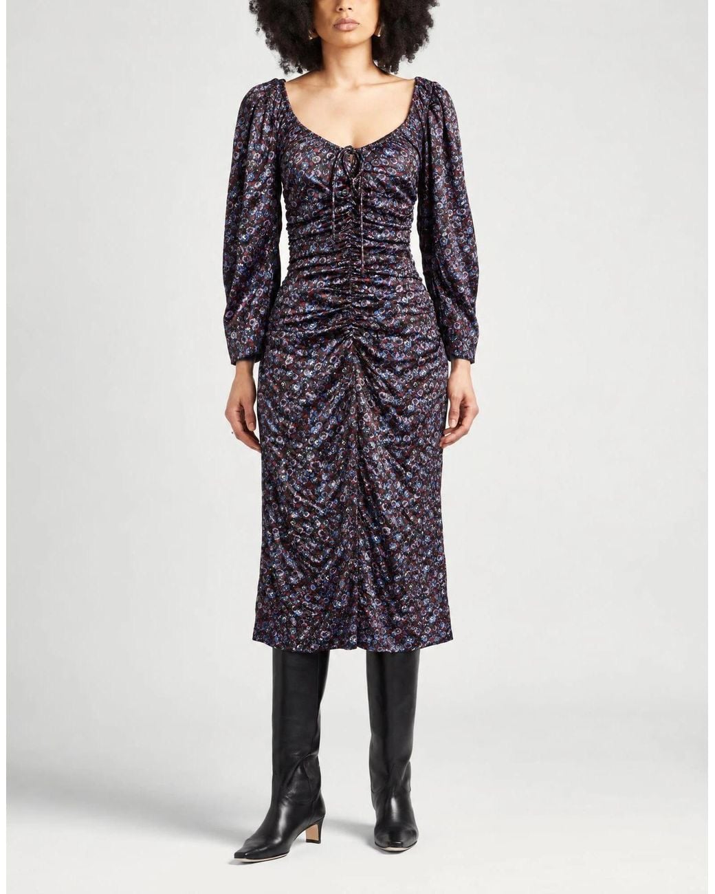 Ganni Blue Printed Dress