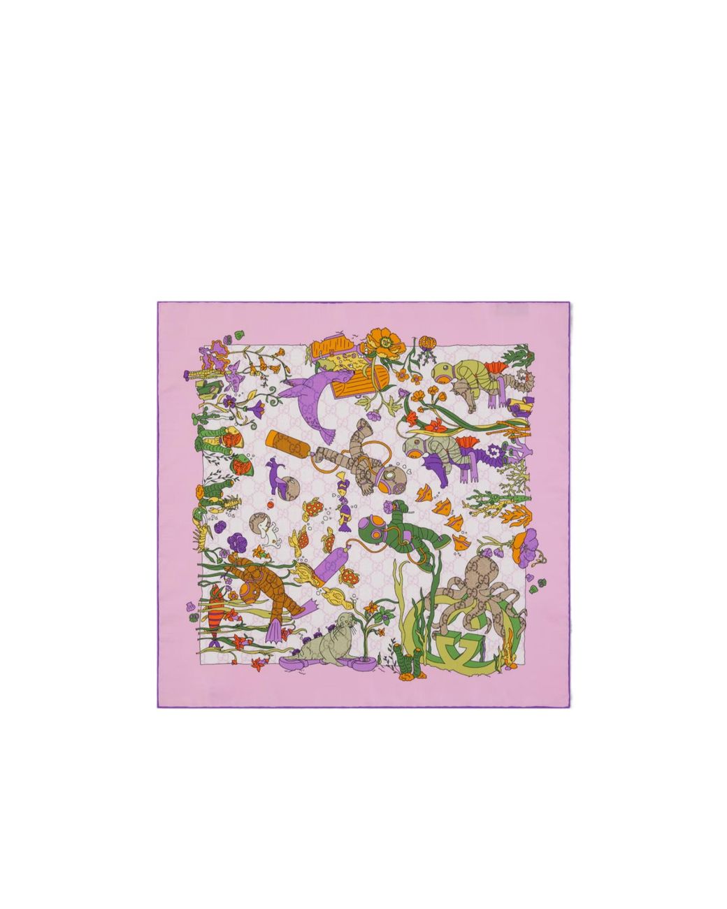 Gucci Pink Printed Silk Carré