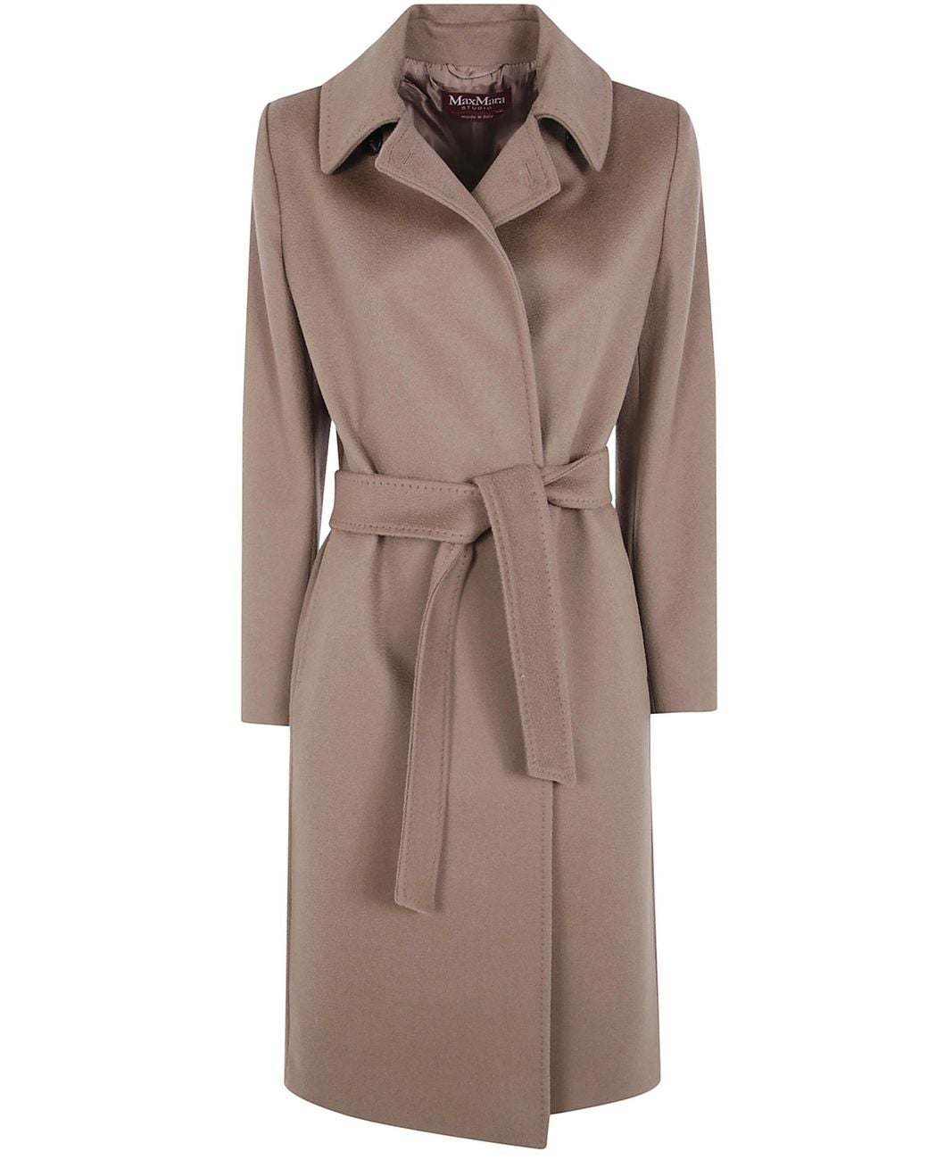 Max Mara Brown Studio Bcollag Belted Long Coat