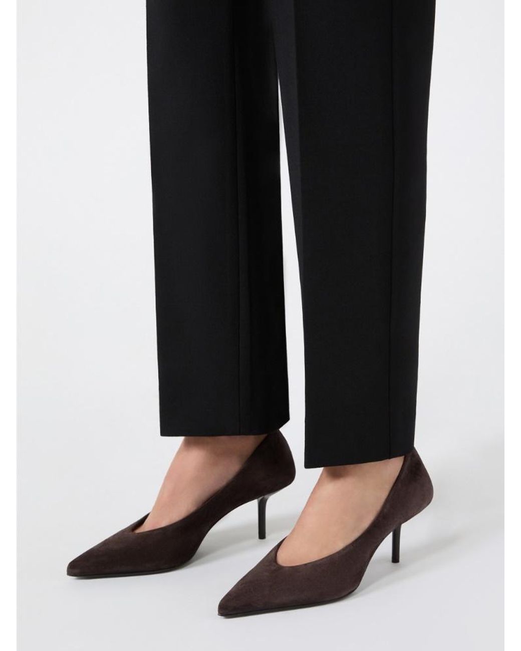 Max Mara Brown Split Calf Leather Court Shoes